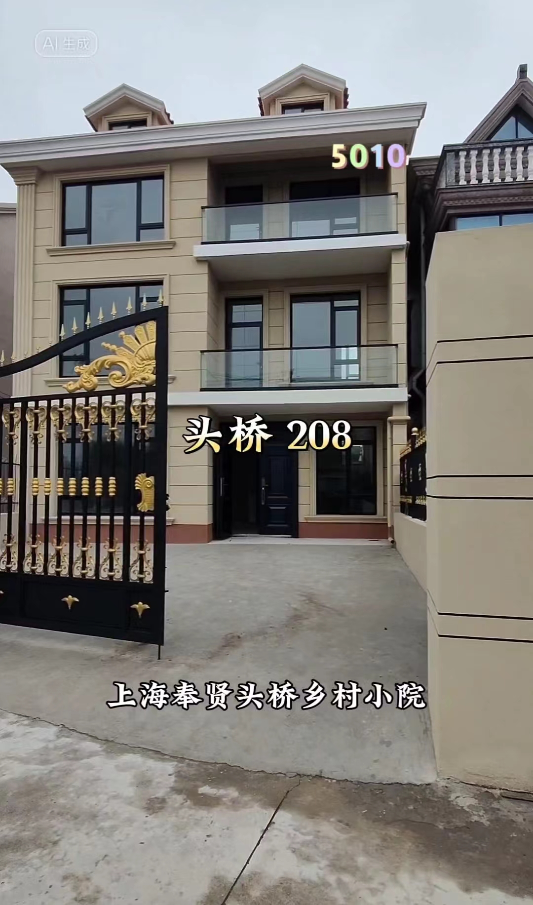 （编号：5010）上海奉贤头桥乡村小院，两开间三层，有院子，小河，菜地，后面也有院子再加两间平房，208万