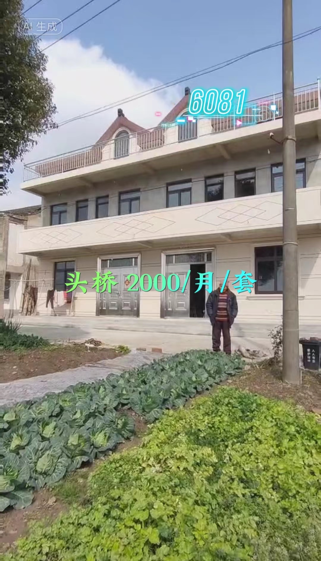 （编号：6081）上海奉贤头桥两套农民房出租，单套面积180平，门前有河，屋后有菜地，2000/套/月