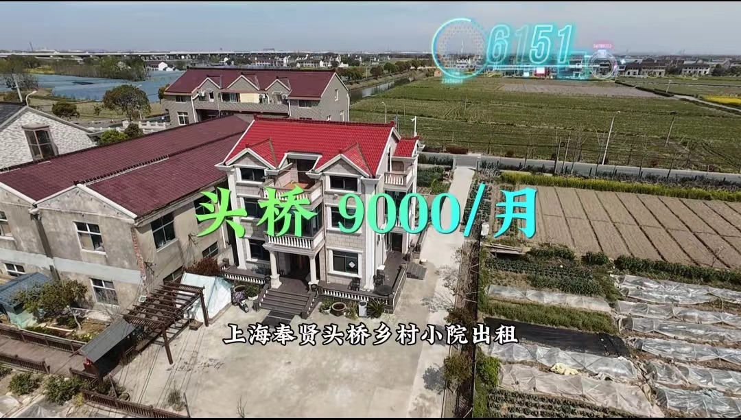 （编号：6151）上海奉贤头桥乡村小院出租，前后有院子，有菜地1.5亩，室内精装修，有9个房间，4个卫生间，可拎包入住